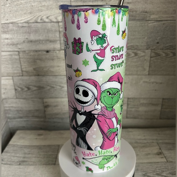 Handmade Other - Christmas Grinch and Jack Skellington 20oz Stainless Steel Tumbler
